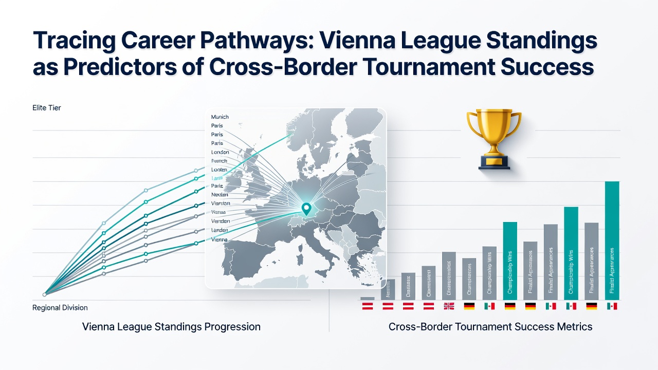 Austrian players preparing for a cross-border event with league statistics displayed on tablets
